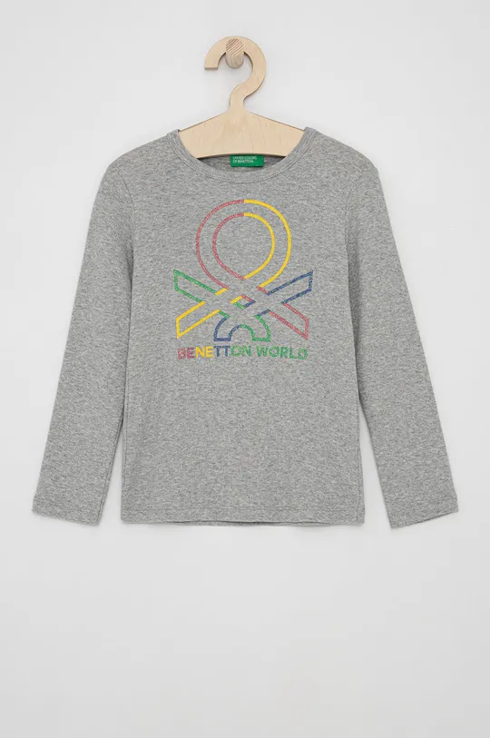 sivá Detské tričko s dlhým rukávom United Colors of Benetton Dievčenský