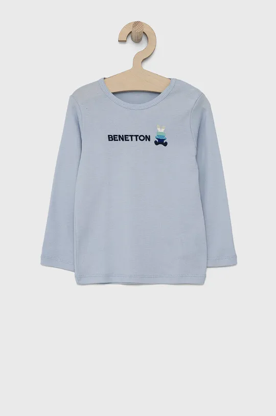 modrá Detské tričko s dlhým rukávom United Colors of Benetton Dievčenský