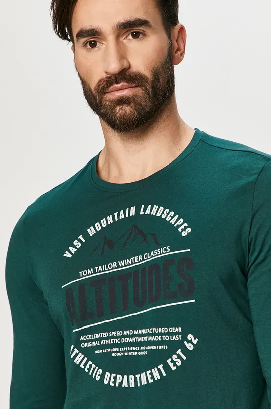 zelená Tom Tailor - Tričko s dlhým rukávom Pánsky