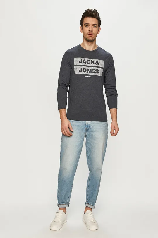Jack & Jones - Tričko s dlhým rukávom tmavomodrá