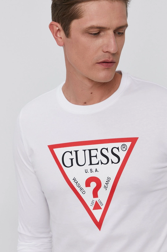 biela Guess - Tričko s dlhým rukávom