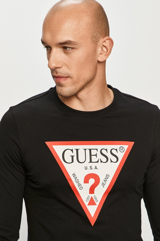 čierna Guess - Tričko s dlhým rukávom