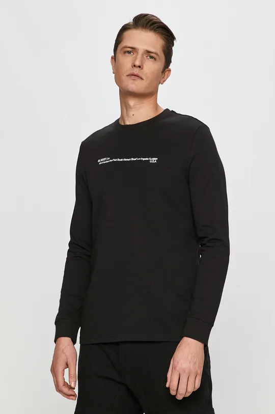 czarny Guess - Longsleeve Męski