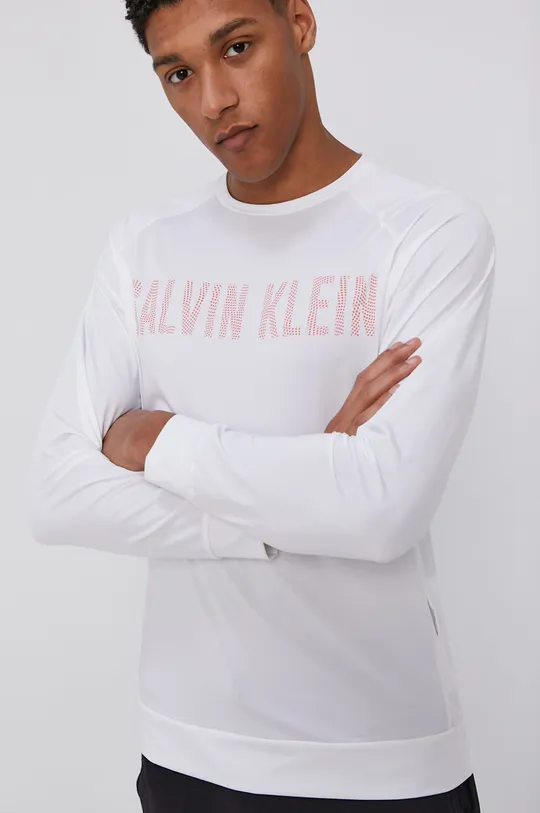 Tričko s dlhým rukávom Calvin Klein Performance biela