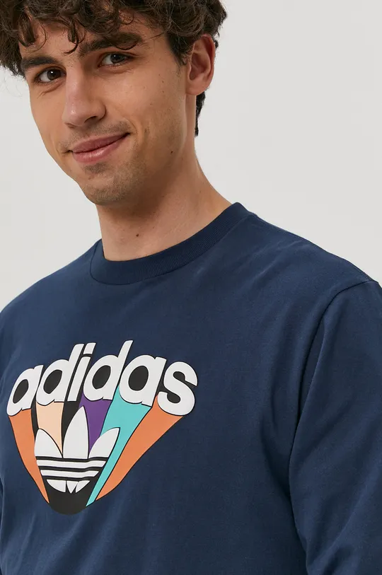 tmavomodrá Tričko s dlhým rukávom adidas Originals GN3904