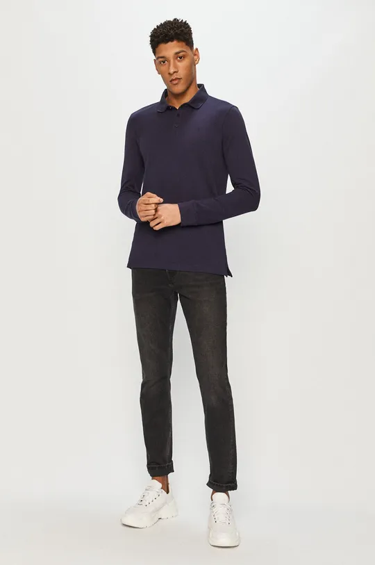 Trussardi Jeans - Tričko s dlhým rukávom tmavomodrá