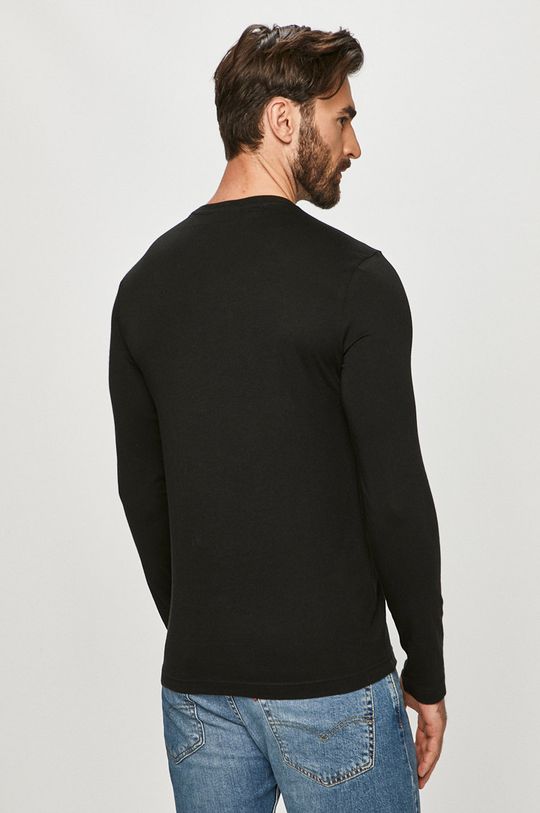 Bavlněné tričko s dlouhým rukávem Lacoste černá