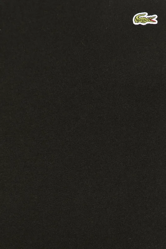 čierna Bavlnené tričko s dlhým rukávom Lacoste