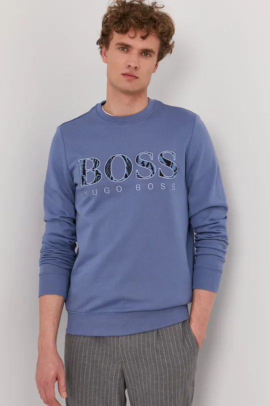 niebieski Boss Bluza bawełniana Casual 50448138