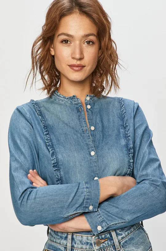 niebieski Jacqueline de Yong - Koszula jeansowa