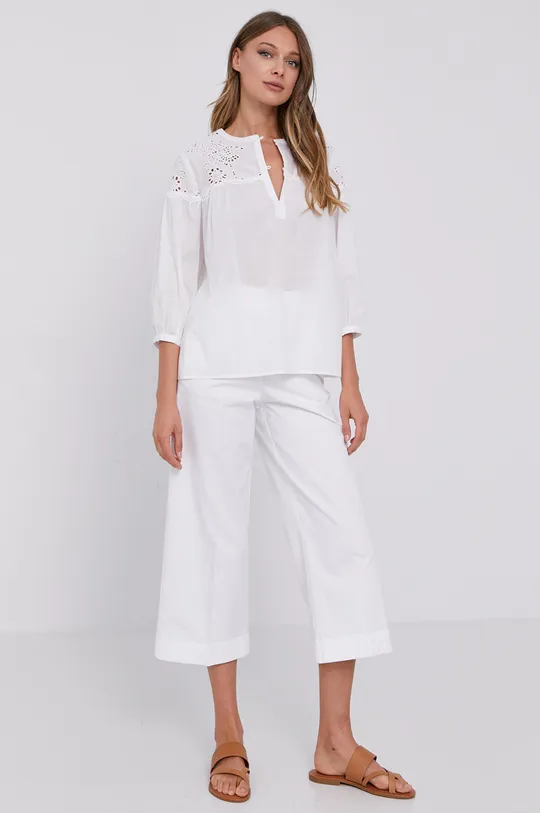 Бавовняна блузка MAX&Co. білий
