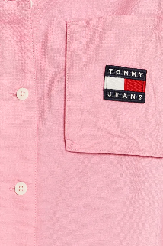 Tommy Jeans - Bavlnená košeľa ružová