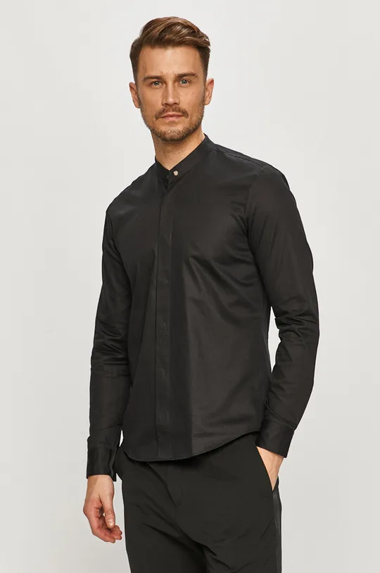 čierna Hugo - Bavlnená košeľa Pánsky