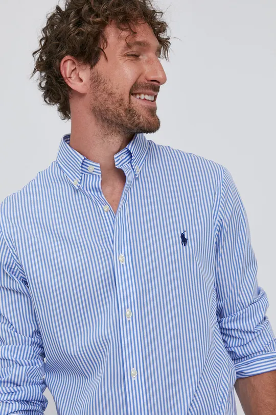 niebieski Polo Ralph Lauren Koszula bawełniana 710818196004 Męski