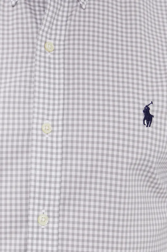 Хлопковая рубашка Polo Ralph Lauren серый