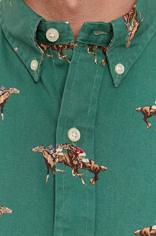 Хлопковая рубашка Polo Ralph Lauren зелёный