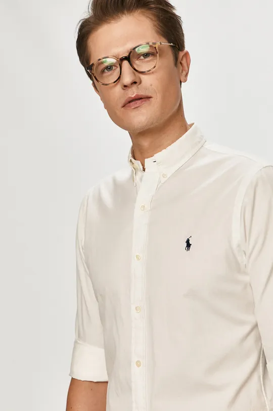 λευκό Polo Ralph Lauren - Βαμβακερό πουκάμισο Ανδρικά