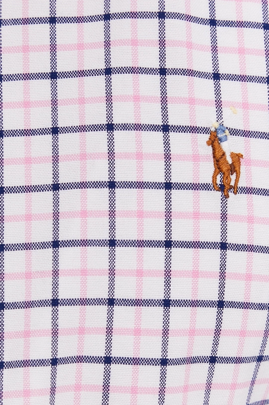 Хлопковая рубашка Polo Ralph Lauren розовый