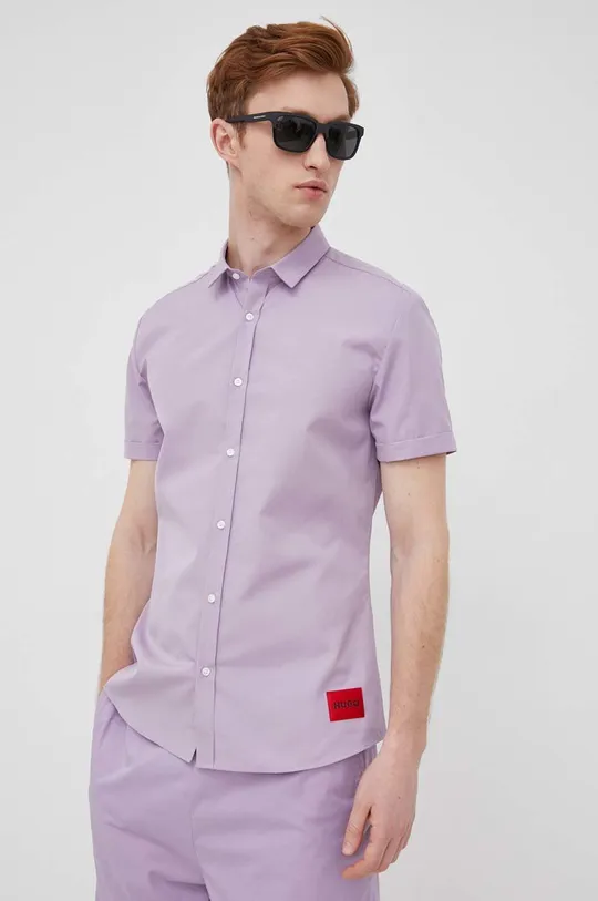 vijolična HUGO bombažna srajca Moški