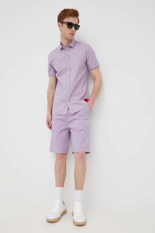 HUGO bombažna srajca vijolična