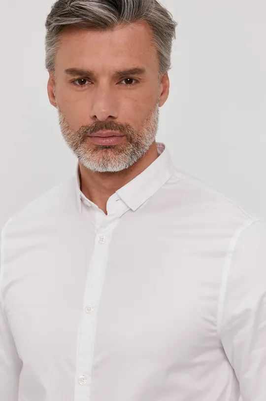 biela Armani Exchange - Bavlnená košeľa Pánsky
