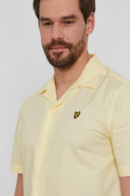 rumena Bombažna srajca Lyle & Scott Moški