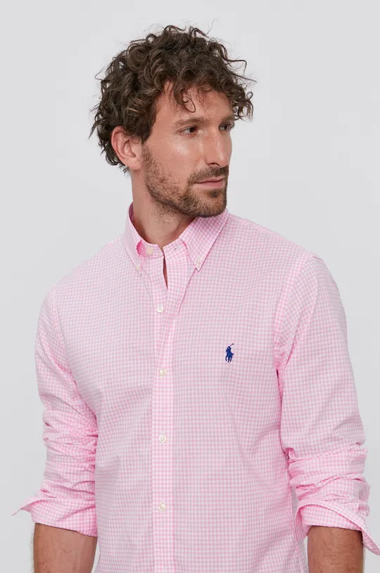 różowy Polo Ralph Lauren Koszula bawełniana 710828844003 Męski