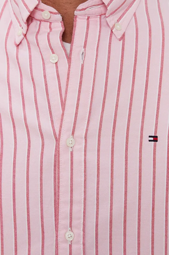 Хлопковая рубашка Tommy Hilfiger розовый