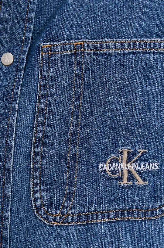 Джинсова бавовняна сорочка Calvin Klein Jeans блакитний