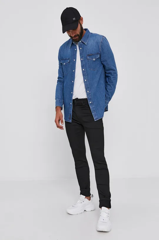 Calvin Klein Jeans Koszula bawełniana jeansowa J30J314652.4891 100 % Bawełna