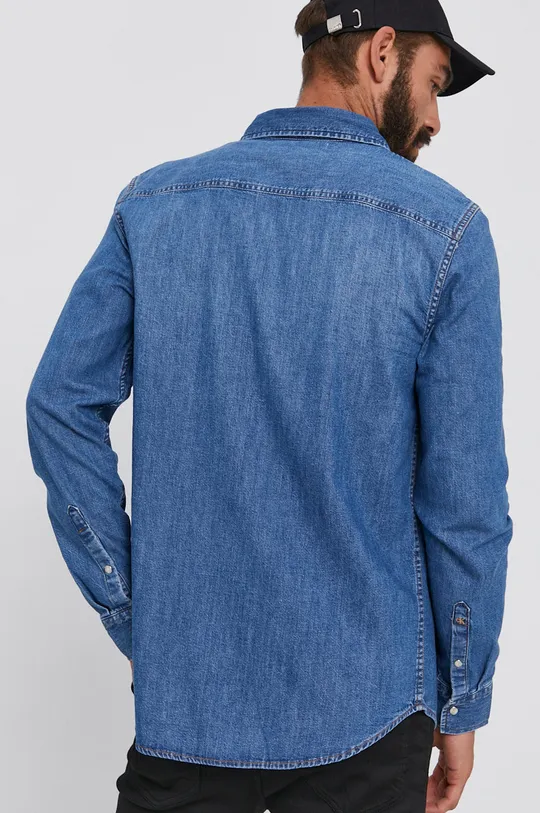niebieski Calvin Klein Jeans Koszula bawełniana jeansowa J30J314652.4891