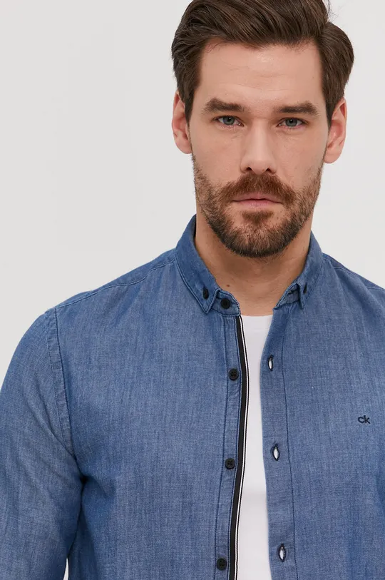niebieski Calvin Klein Koszula jeansowa Męski