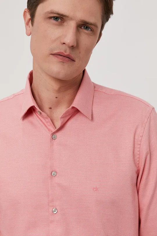 różowy Calvin Klein Koszula bawełniana Męski