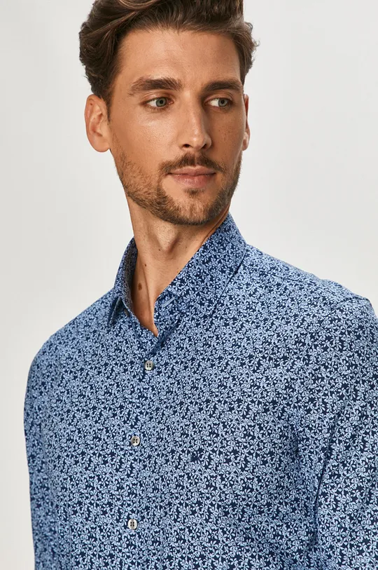 modrá Bavlnená košeľa Calvin Klein Pánsky