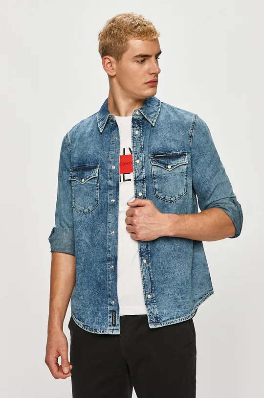 niebieski Calvin Klein Jeans - Koszula jeansowa J30J317257.4891 Męski
