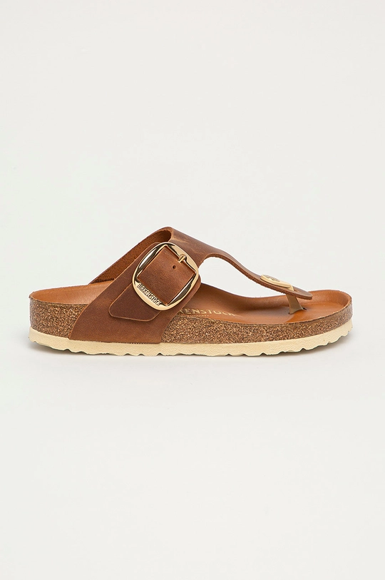 barna Birkenstock - Bőr flip-flop Gizeh Big Buckle Női