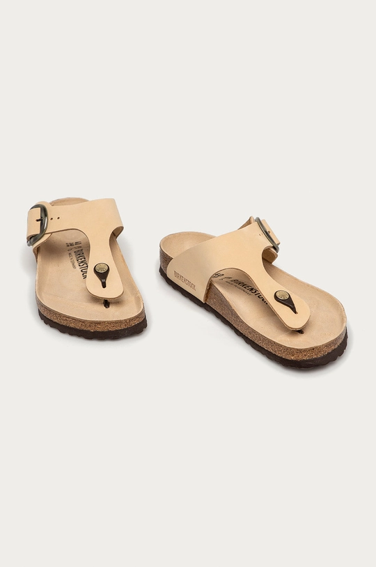 Birkenstock - Шкіряні в'єтнамки Gizeh бежевий