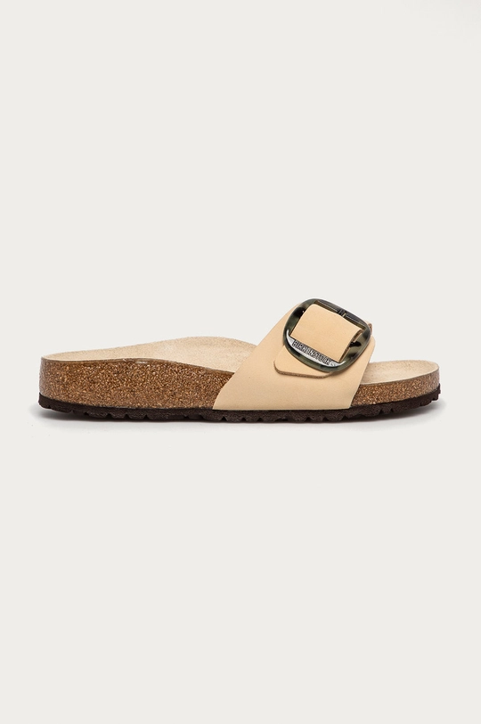 beżowy Birkenstock - Klapki zamszowe Madrid Big Buckle Damski