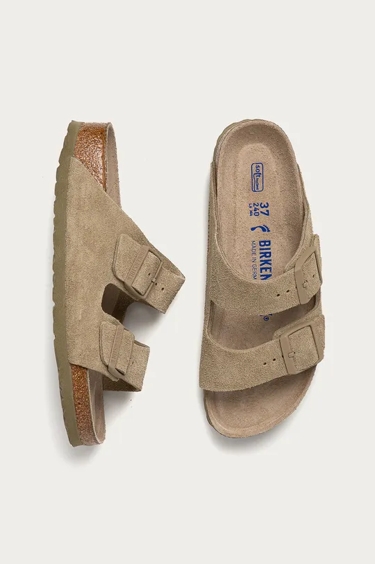 zielony Birkenstock - Klapki zamszowe Arizona