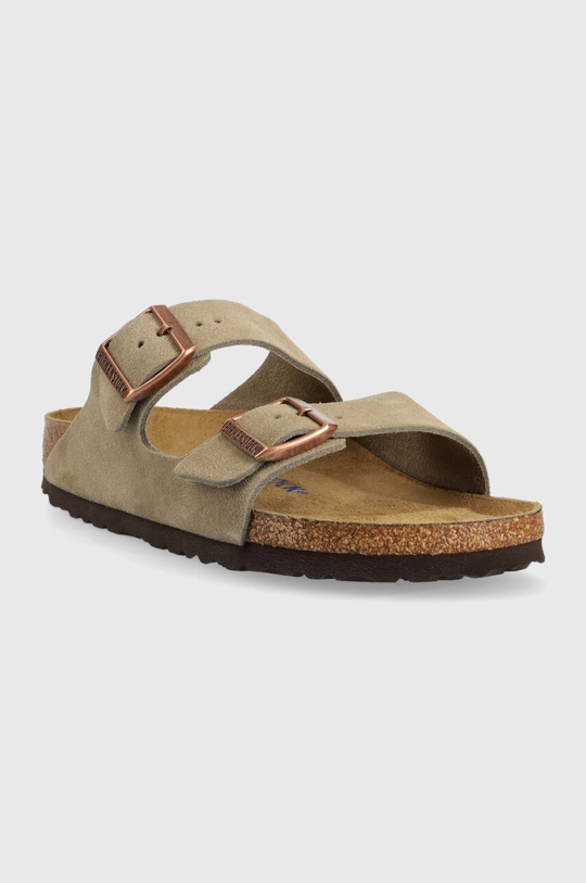 Birkenstock - Велурени чехли Arizona бежов