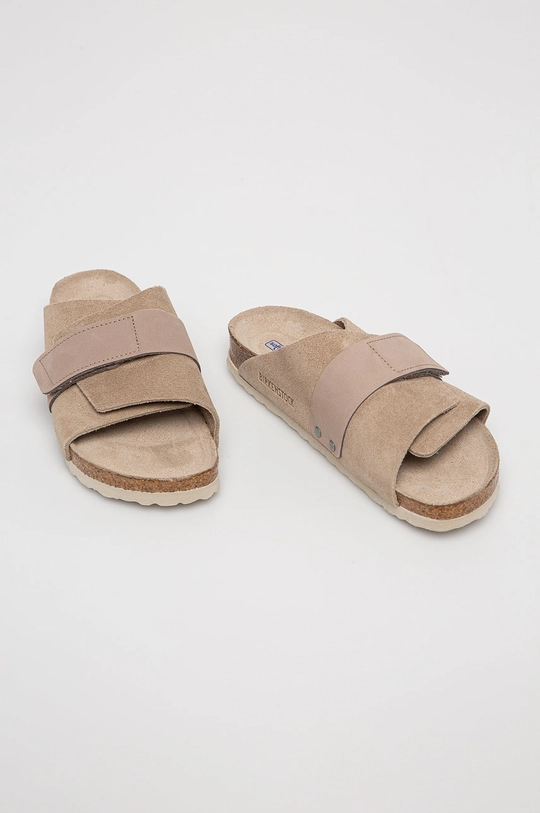 Birkenstock - Klapki zamszowe Kyoto SFB brązowy