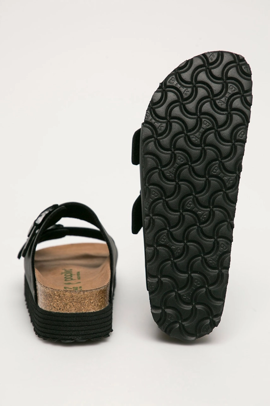 Birkenstock suede sliders Arizona  Uppers: Suede Inside: Textile material Outsole: Synthetic material