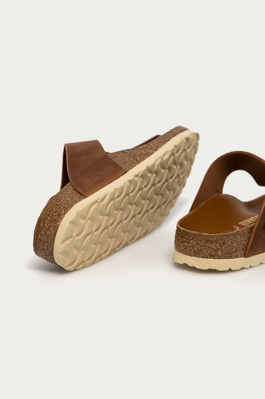 καφέ Δερμάτινες σαγιονάρες Birkenstock