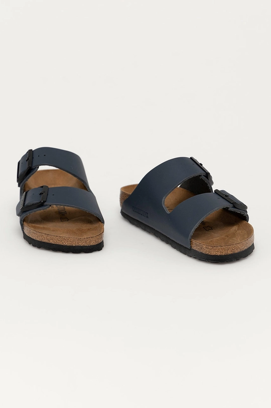 Birkenstock usnjeni natikači Arizona mornarsko modra