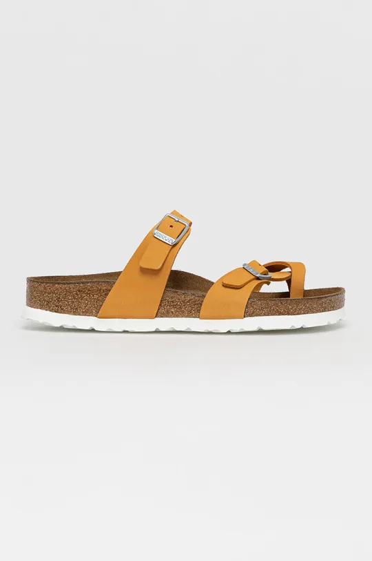 oranžová Semišové šľapky Birkenstock Dámsky