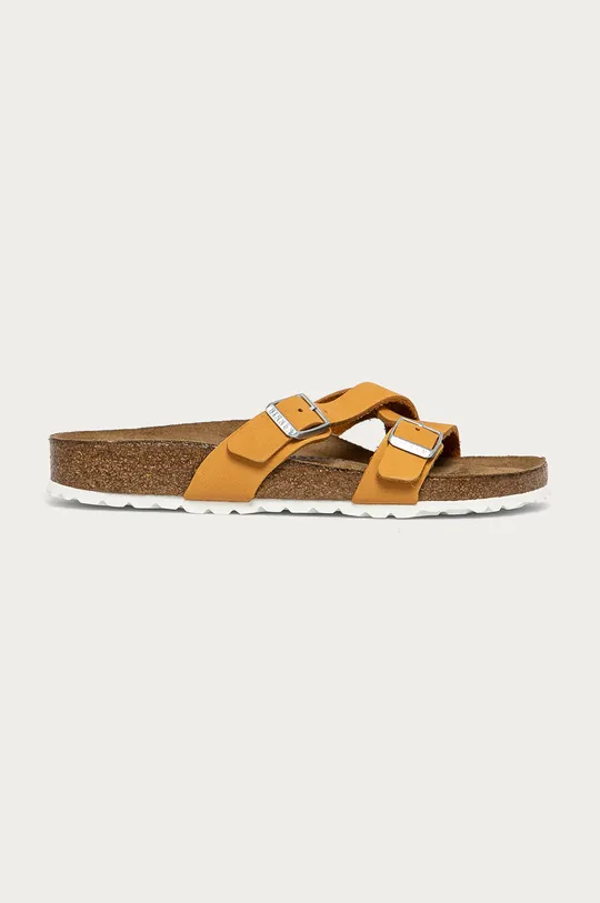 orange Birkenstock sliders Women’s