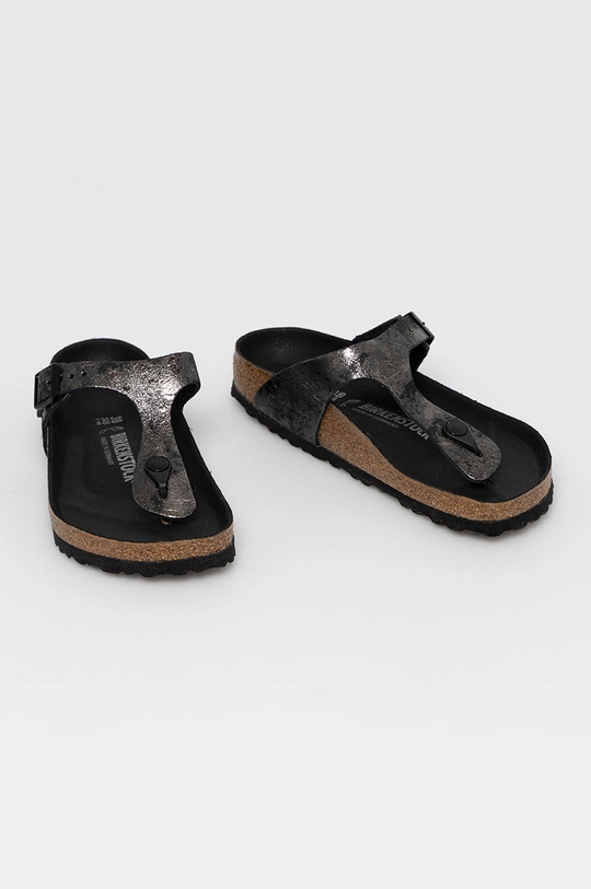 Birkenstock Japonki skórzane czarny