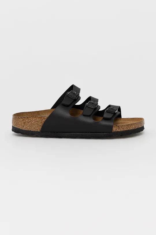 Natikače Birkenstock Florida SFB imitacija zrnate kože crna 53013