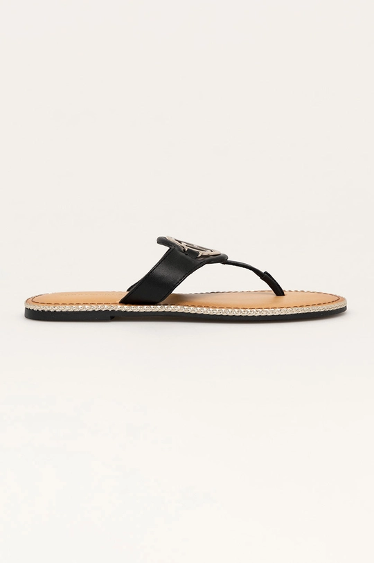 fekete Tommy Hilfiger bőr flip-flop Női