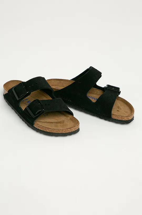 Birkenstock παντόφλες σουέτ μαύρο